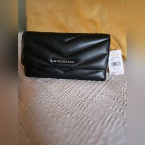 *NWT* Michael Kors Black Quilted Tri-Fold Wallet